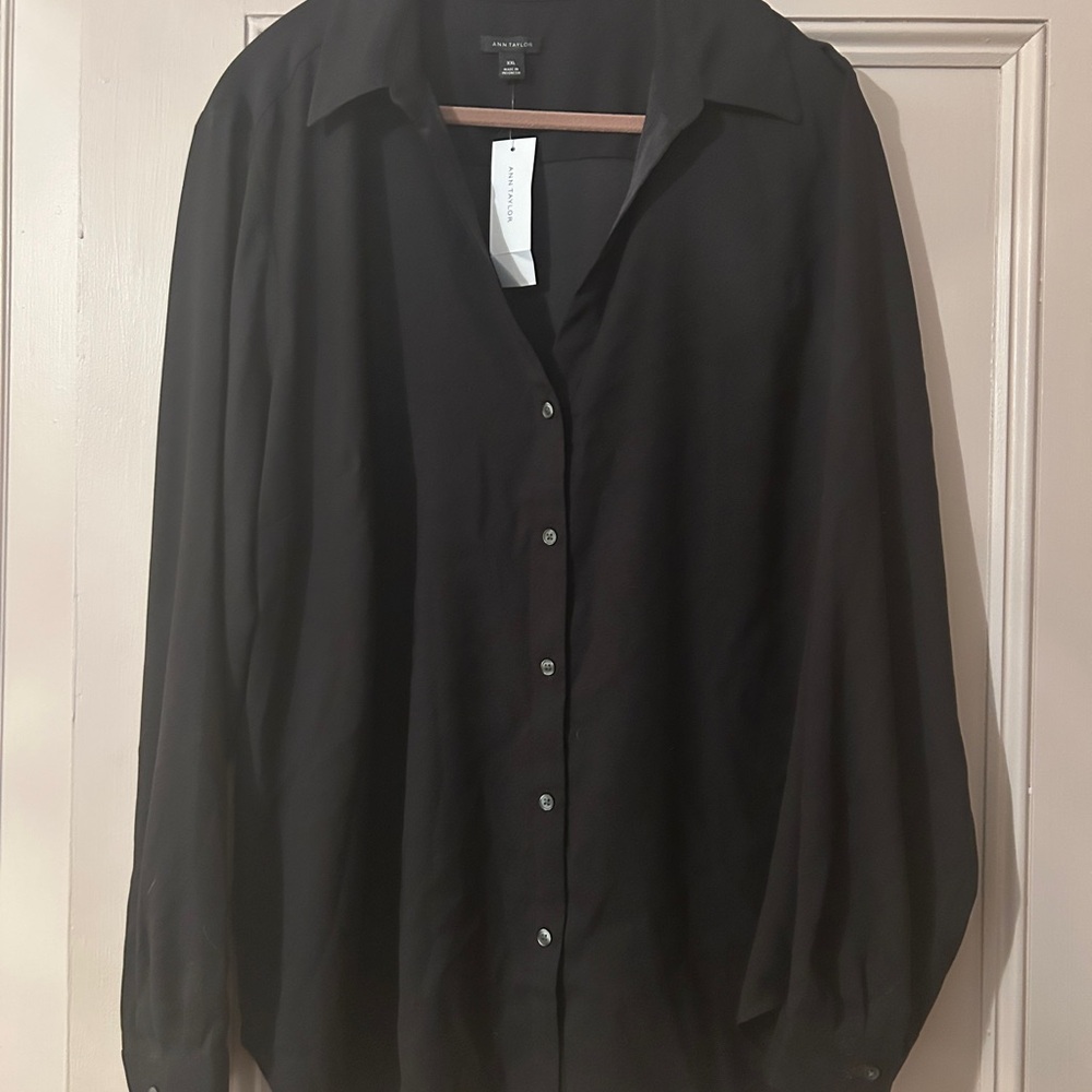 Ann Taylor Elegant Black Blouse